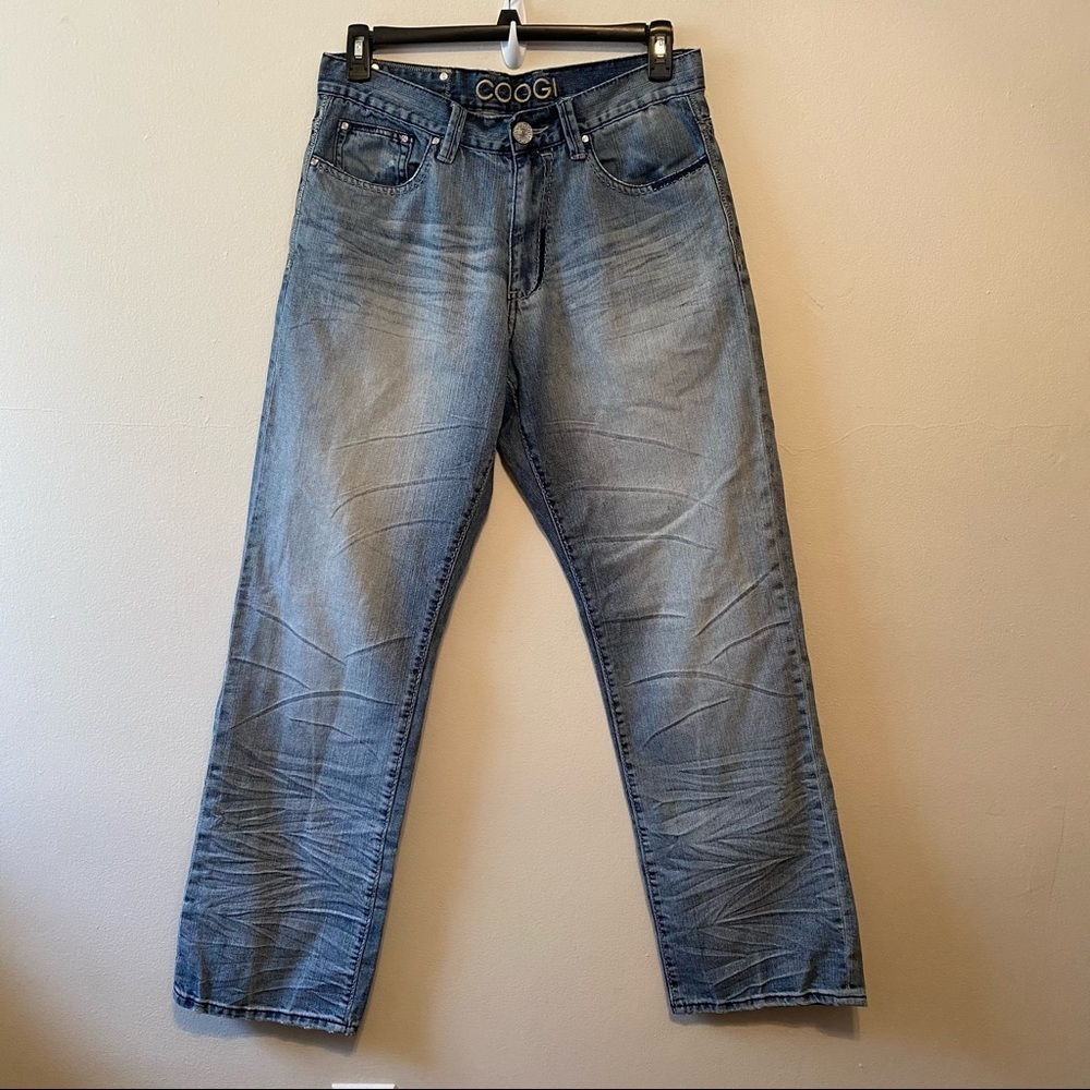 COOGI 32x34 Men's Straight Leg Jeans Light Blue